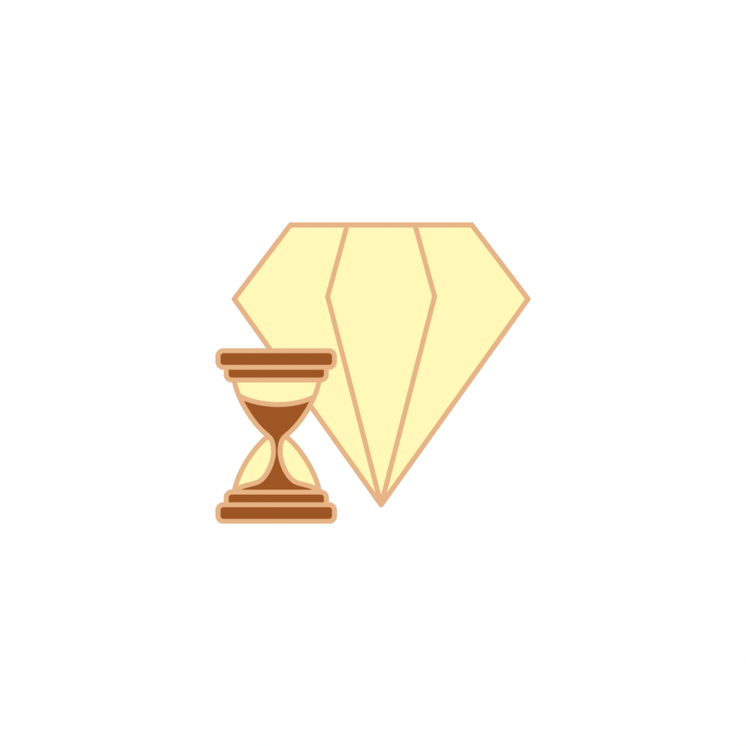 Un diamant et un sablier pour la rigueur et le perfectionnisme
